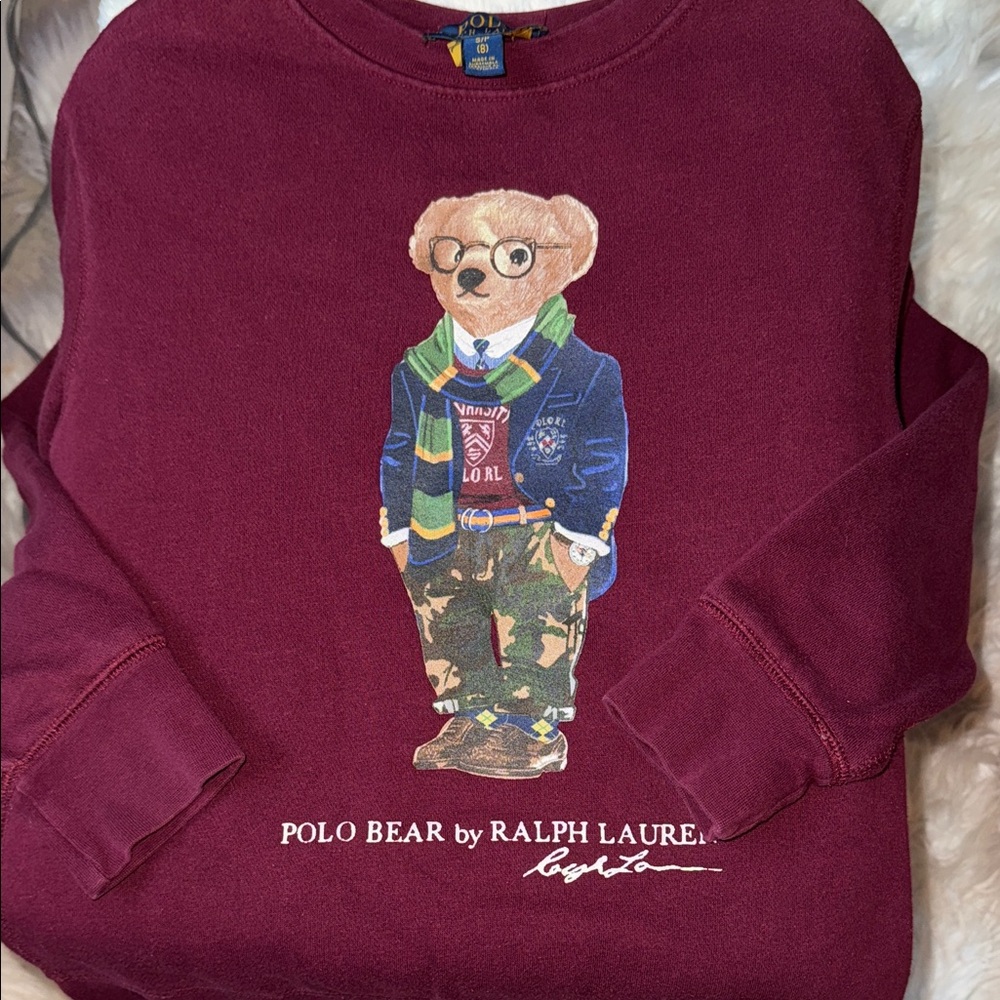 Polo by Ralph Lauren Kids Maroon Bear Sweatshirt